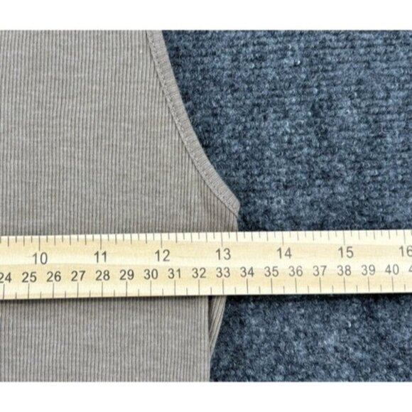 Free People Intimately Ribbed Jersey Henley Tank With Snaps Taupe Womens Small - Picture 8 of 11